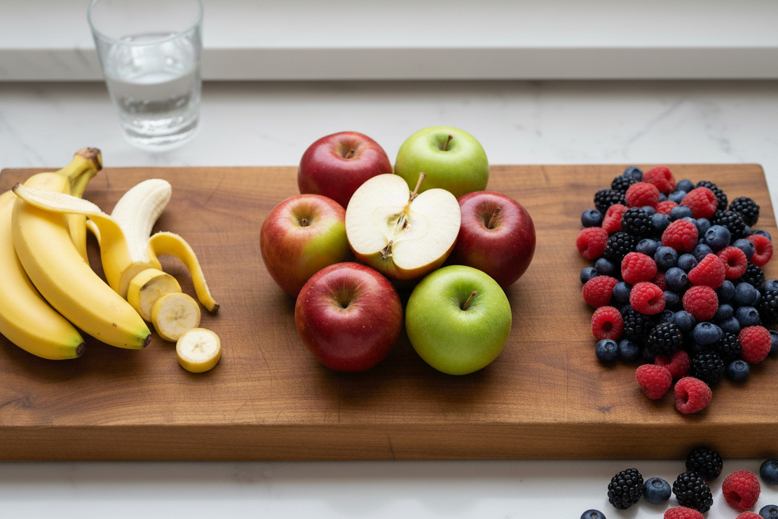 Banana vs. Apple vs. Berries: The Smartest Fruit Choice for Stable Energy & Fat Loss.