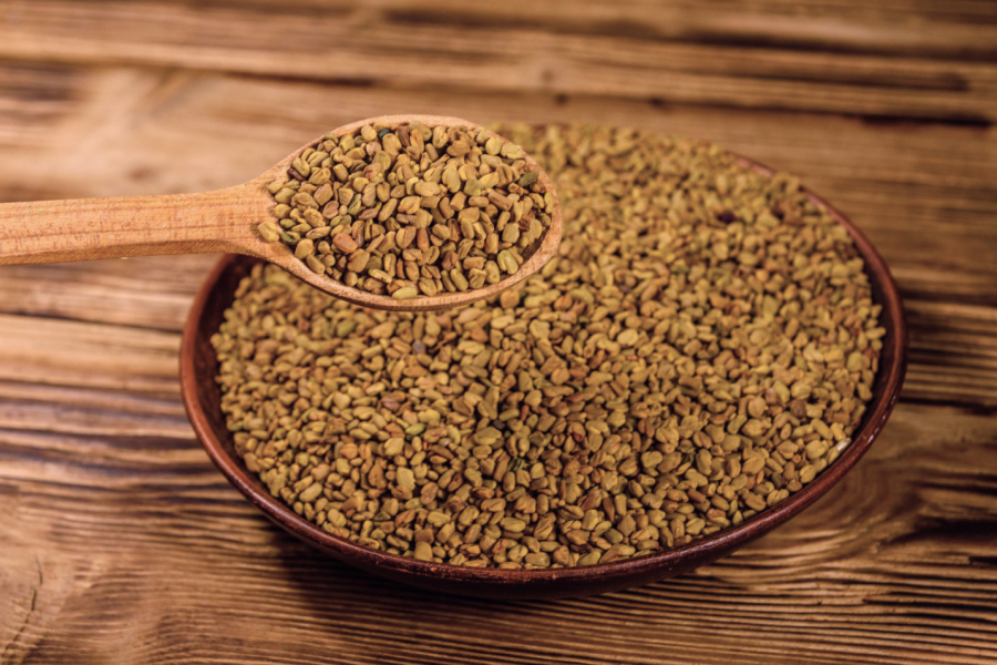 A bowl of fenugreek seeds